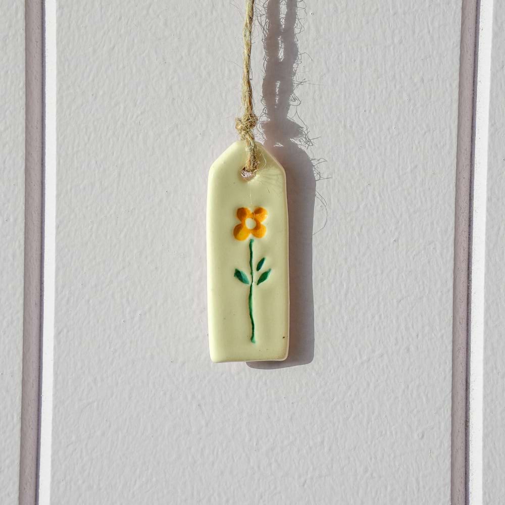 Ceramic Tag - Yellow Flower